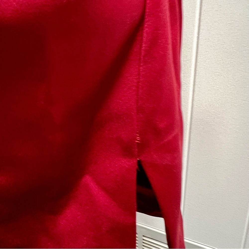Lavish Alice Pleated One Shoulder Satin Cocktail Midi Dress Red Burgundy 2 NWT - Picture 9 of 16